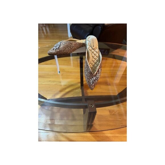 Birdies Gold Jeweled Sparkle Mules Sz 8 - Picture 1 of 5